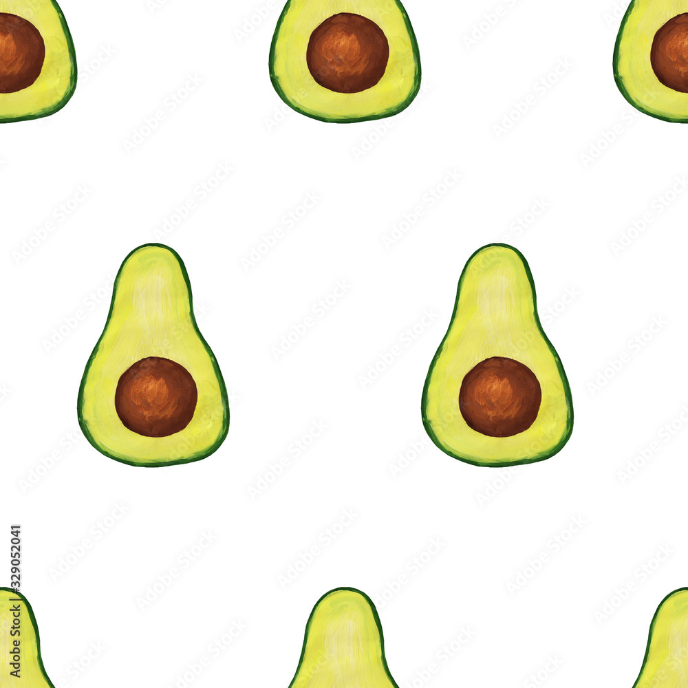 seamless pattern with half avocado with bone, repeatable geometric pattern isolated on white background. Squared seamless pattern with avocado. seamless pattern with half avocado with bone, repeatable geometric pattern isolated on white background. Squared seamless pattern with avocado.