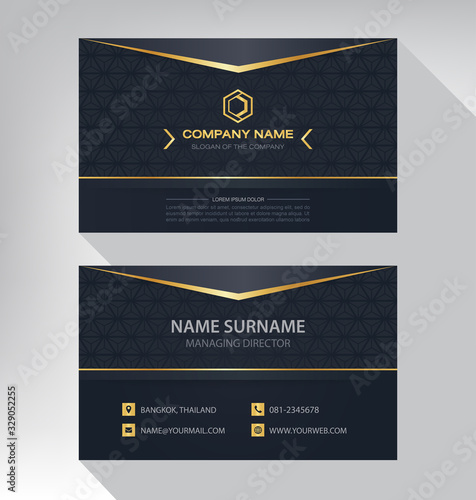 Business card in modern luxury style black and gold color
