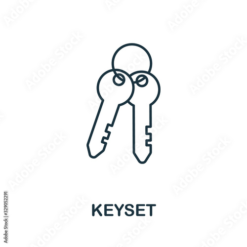 Keyset icon from cyber security collection. Simple line Keyset icon for templates, web design and infographics