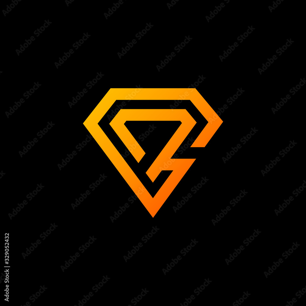 Abstract gem logo on a black background. Abstract gem logo on a black background.