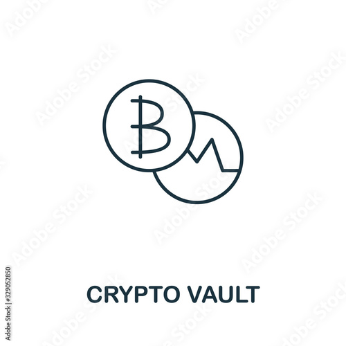 Crypto Vault icon from cyber security collection. Simple line Crypto Vault icon for templates, web design and infographics photo