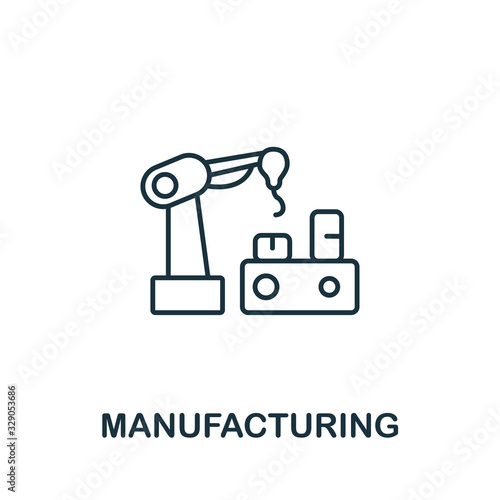 Manufacturing icon from industry 4.0 collection. Simple line element Manufacturing symbol for templates  web design and infographics