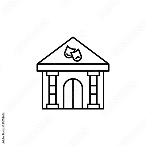 Theatre, building icon. Simple line, outline vector elements of city for ui and ux, website or mobile application