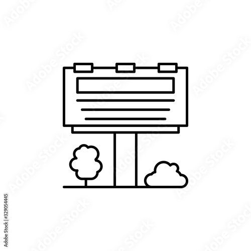 Billboard, advertising icon. Simple line, outline vector elements of city for ui and ux, website or mobile application