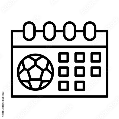 Calendar, football icon. Simple line, outline vector elements of soccer for ui and ux, website or mobile application