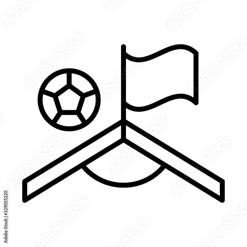 Corner, football icon. Simple line, outline vector elements of soccer for ui and ux, website or mobile application