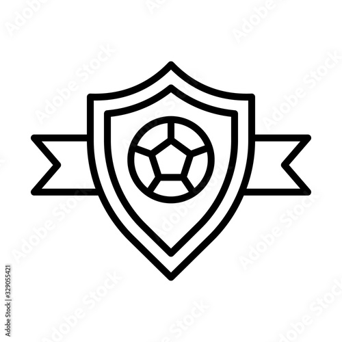 Emblem, football icon. Simple line, outline vector elements of soccer for ui and ux, website or mobile application