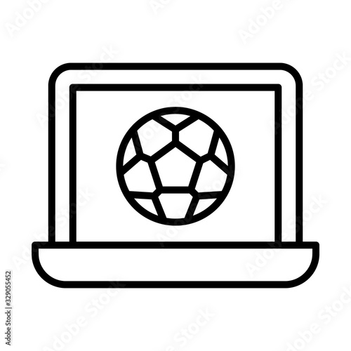 Streaming, football icon. Simple line, outline vector elements of soccer for ui and ux, website or mobile application