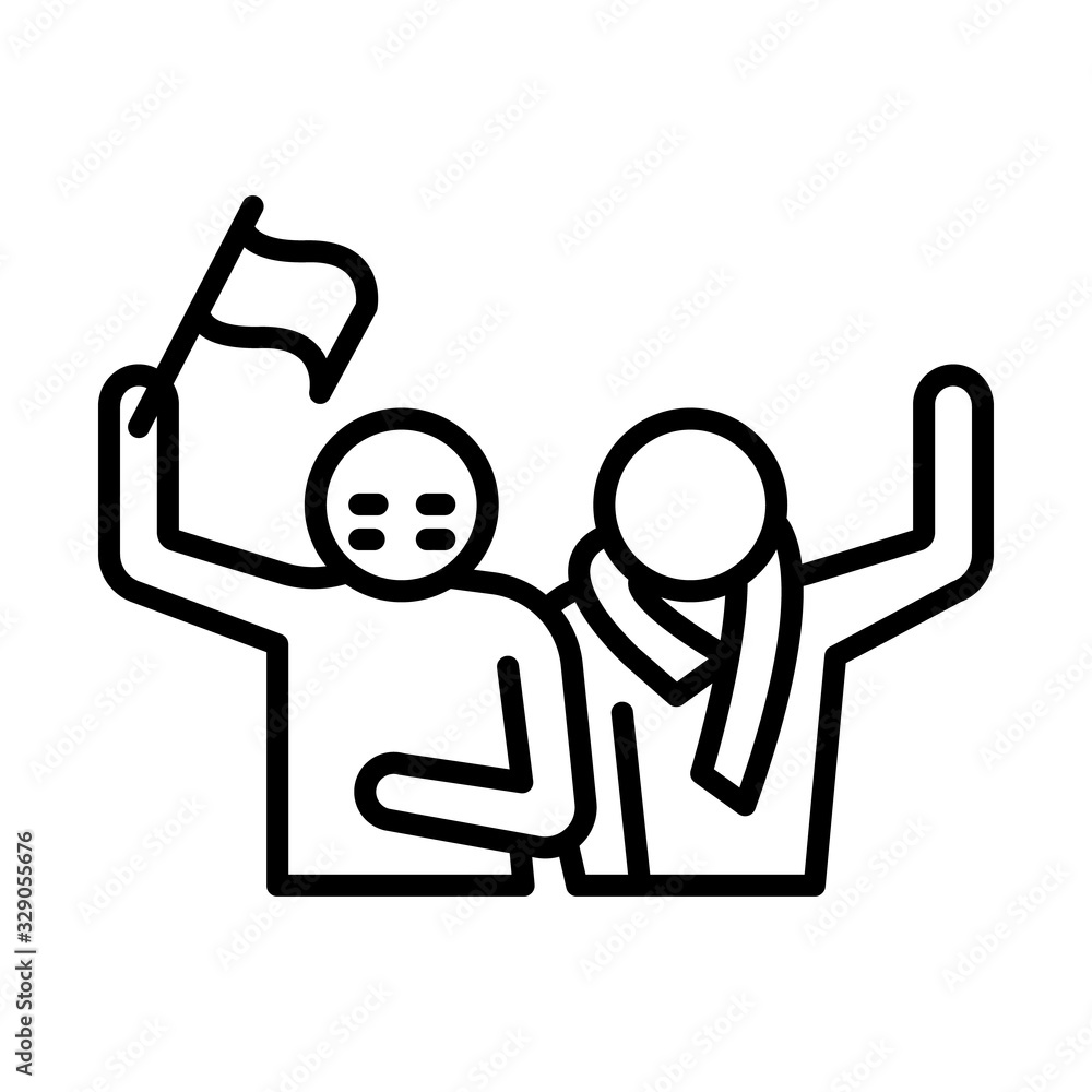 Fans, football icon. Simple line, outline vector elements of soccer for ui and ux, website or mobile application