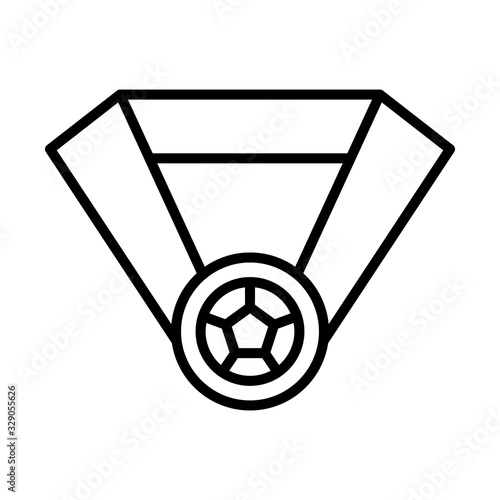 Medal, ribbon, football icon. Simple line, outline vector elements of soccer for ui and ux, website or mobile application