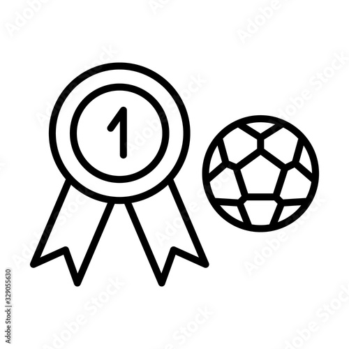 Medal, number one, football icon. Simple line, outline vector elements of soccer for ui and ux, website or mobile application