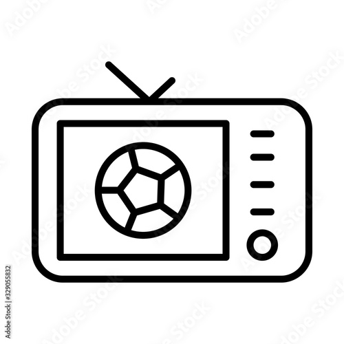 TV show, football icon. Simple line, outline vector elements of soccer for ui and ux, website or mobile application