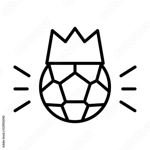 Crown, football icon. Simple line, outline vector elements of soccer for ui and ux, website or mobile application