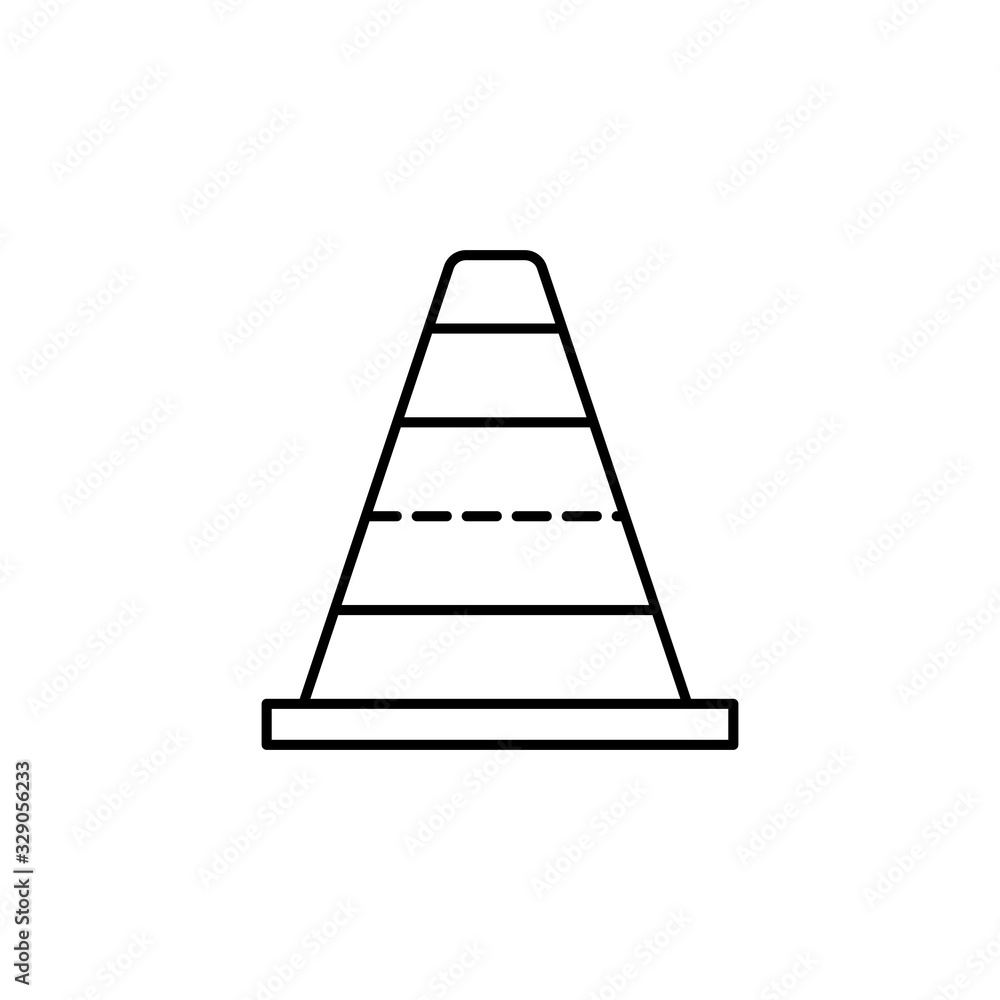 Cone, safety icon. Simple line, outline vector elements of safety at work for ui and ux, website or mobile application Cone, safety icon. Simple line, outline vector elements of safety at work for ui and ux, website or mobile application