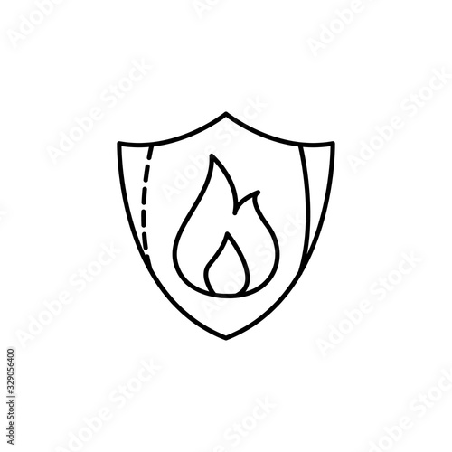 Fire, safety icon. Simple line, outline vector elements of safety at work for ui and ux, website or mobile application
