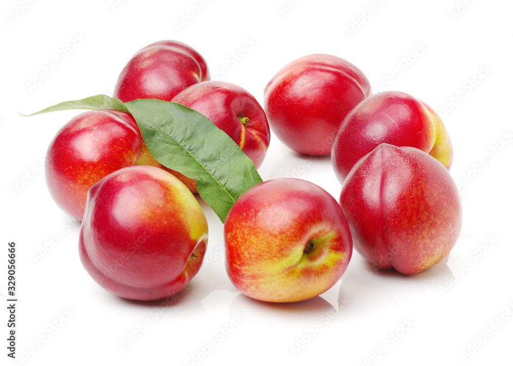 nectarine on a white background nectarine on a white background
