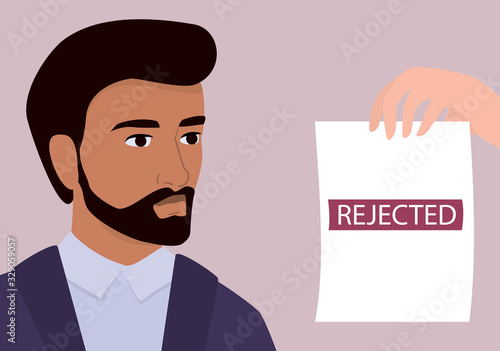 Recruitment nationalism and racism concept. HR specialist reject