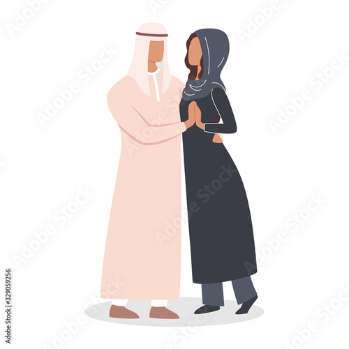 Modern muslim couple in love