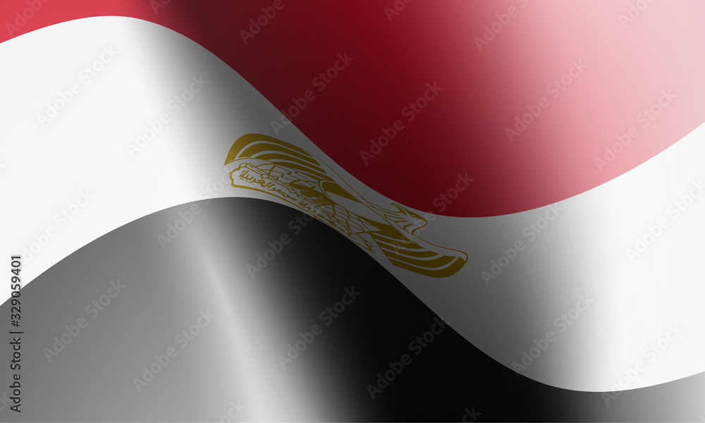 Fototapeta wave flag of country with shadow and glare in illustration