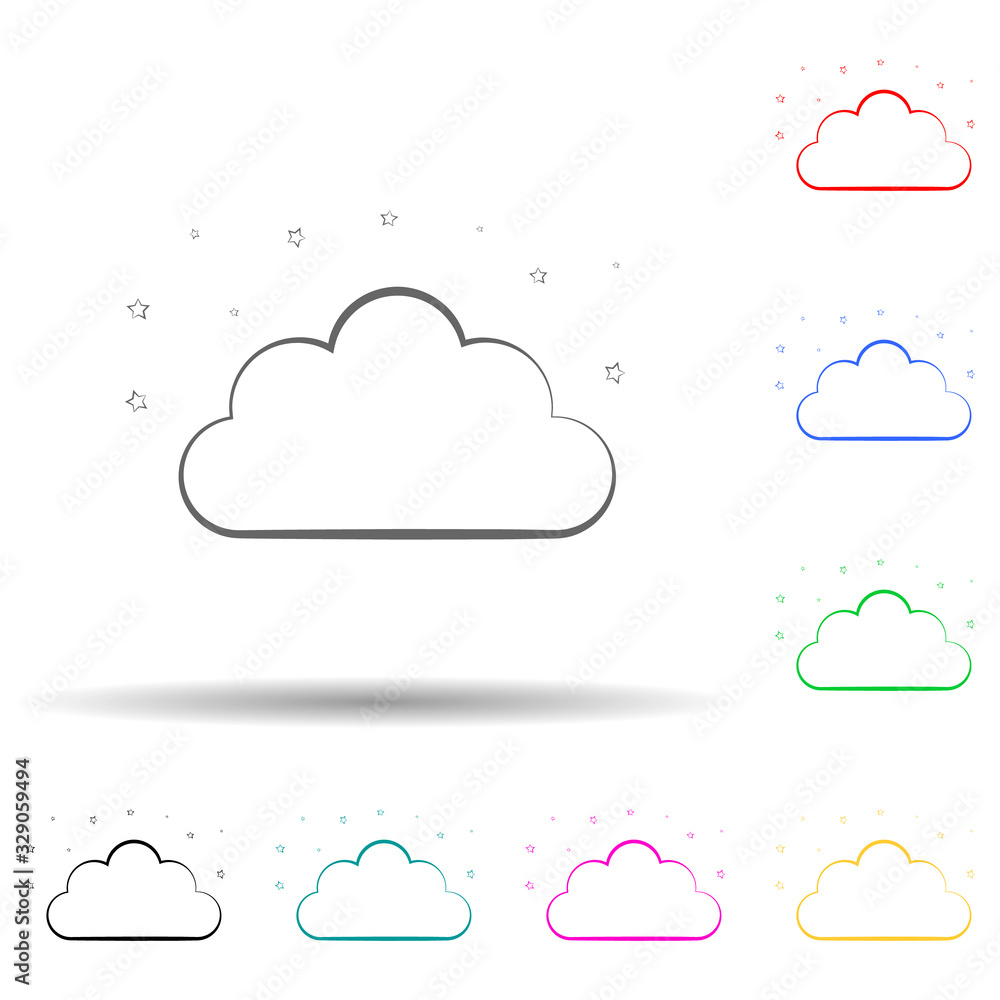 night cloud sign multi color style icon. Simple thin line, outline vector of weather icons for ui and ux, website or mobile application night cloud sign multi color style icon. Simple thin line, outline vector of weather icons for ui and ux, website or mobile application