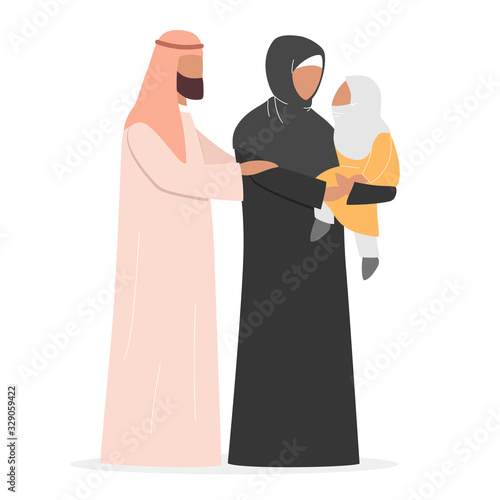 Happy arab family spend time together