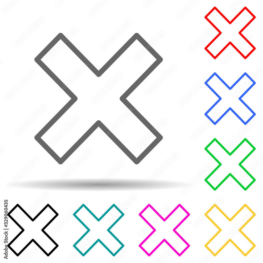 Obraz premium multiplication sign icon. Element of simple icon for websites, web design, mobile app, info graphics. Thick line icon for website design and development, app development