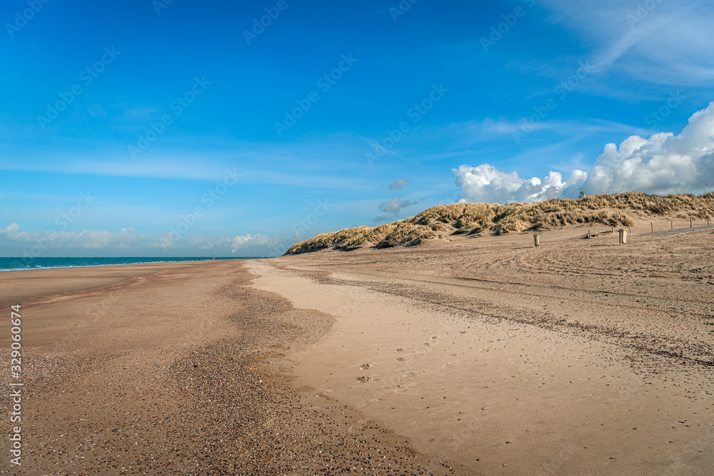 Dutch North Sea beach at the village of Ouddorp in the winter season Dutch North Sea beach at the village of Ouddorp in the winter season