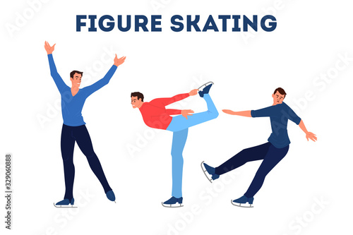 Male figure skater performing a program. Winter sport activity.