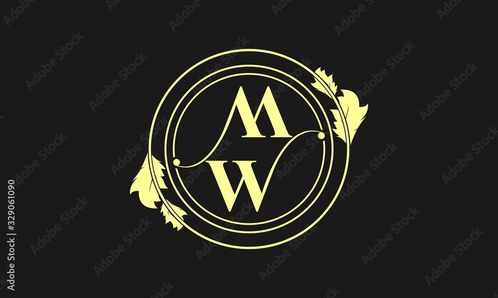 Abstract MW luxury vector logo design Abstract MW luxury vector logo design