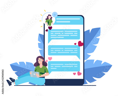 Online dating and communication app concept