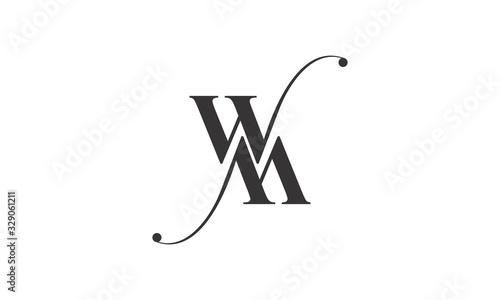 Abstract WM symbol vector logo