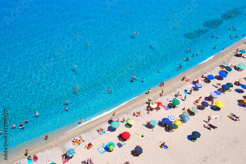 Top view of the beach with holidaymakers © Evgenia