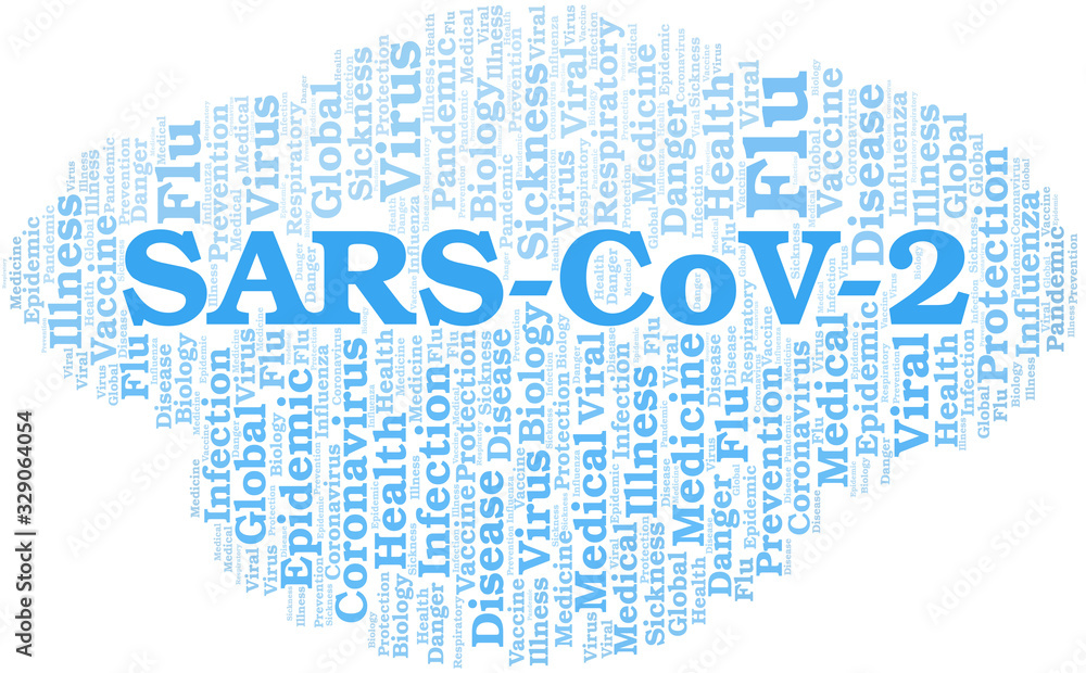 Obraz premium SARS-CoV-2 word cloud on white background.
