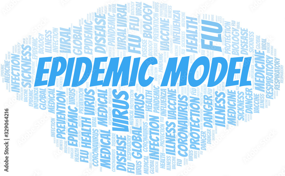 Fototapeta premium Epidemic model word cloud on white background.