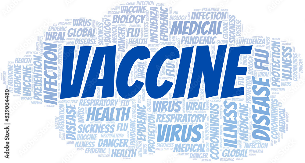 Fototapeta premium Vaccine word cloud on white background.