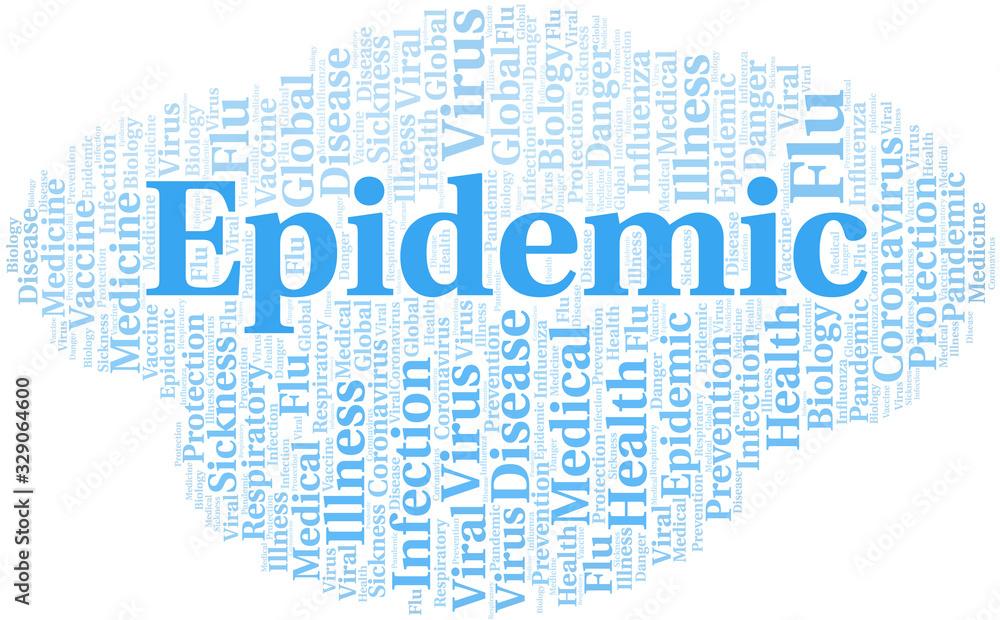 Obraz premium Epidemic word cloud on white background.