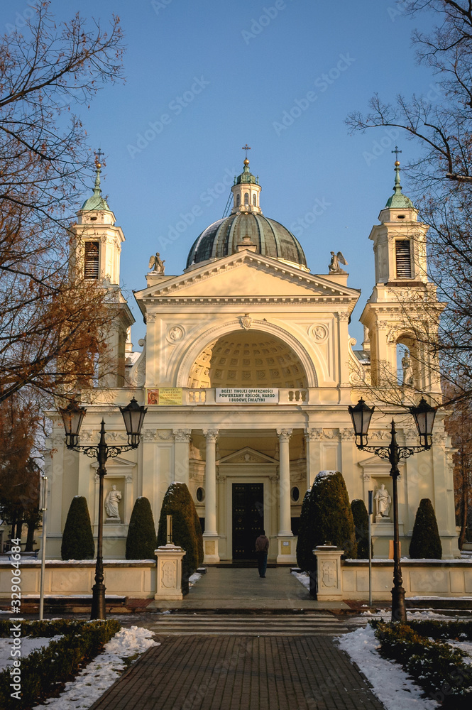 Fototapeta premium Roman Catholic Church of St Anne in Wilanow district of Warsaw, capital city of Poland