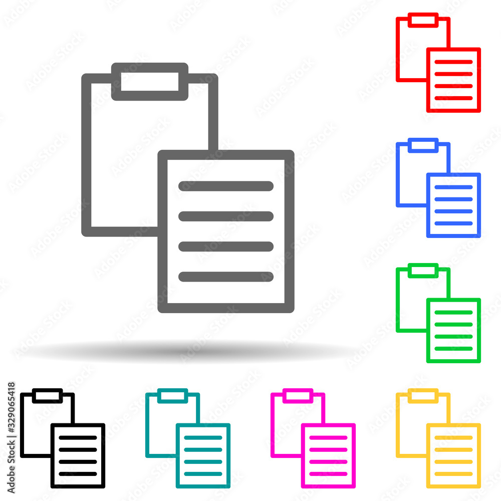 sheet and folder tablet multi color style icon. Simple thin line, outline vector of web icons for ui and ux, website or mobile application sheet and folder tablet multi color style icon. Simple thin line, outline vector of web icons for ui and ux, website or mobile application