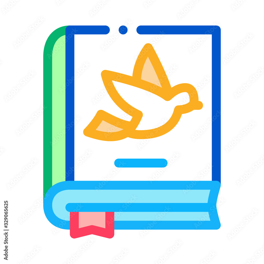 Bird On Ornithology Book Icon Thin Line Vector. Flying Bird Cognitive Animal Encyclopedia For Education Concept Linear Pictogram. Color Isolated Contour Symbol Illustration Bird On Ornithology Book Icon Thin Line Vector. Flying Bird Cognitive Animal Encyclopedia For Education Concept Linear Pictogram. Color Isolated Contour Symbol Illustration