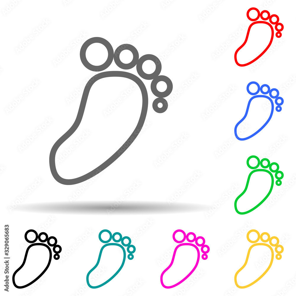 footprint multi color style icon. Simple thin line, outline vector of web icons for ui and ux, website or mobile application footprint multi color style icon. Simple thin line, outline vector of web icons for ui and ux, website or mobile application