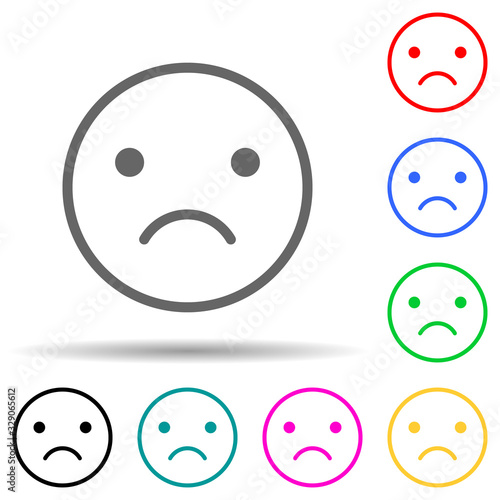 emotionally upset multi color style icon. Simple thin line, outline vector of web icons for ui and ux, website or mobile application