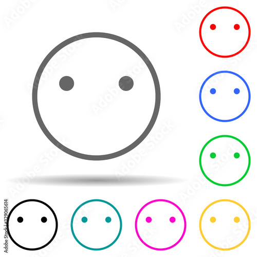 emote indifference multi color style icon. Simple thin line, outline vector of web icons for ui and ux, website or mobile application