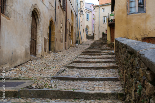 view of the street in old town. France, Trevoux