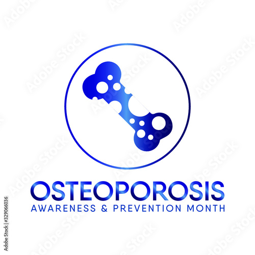 Vector illustration on the theme of National Osteoporosis Awareness and prevention month of May. Osteoporosis is a disease in which bone weakening increases the risk of a broken bone.