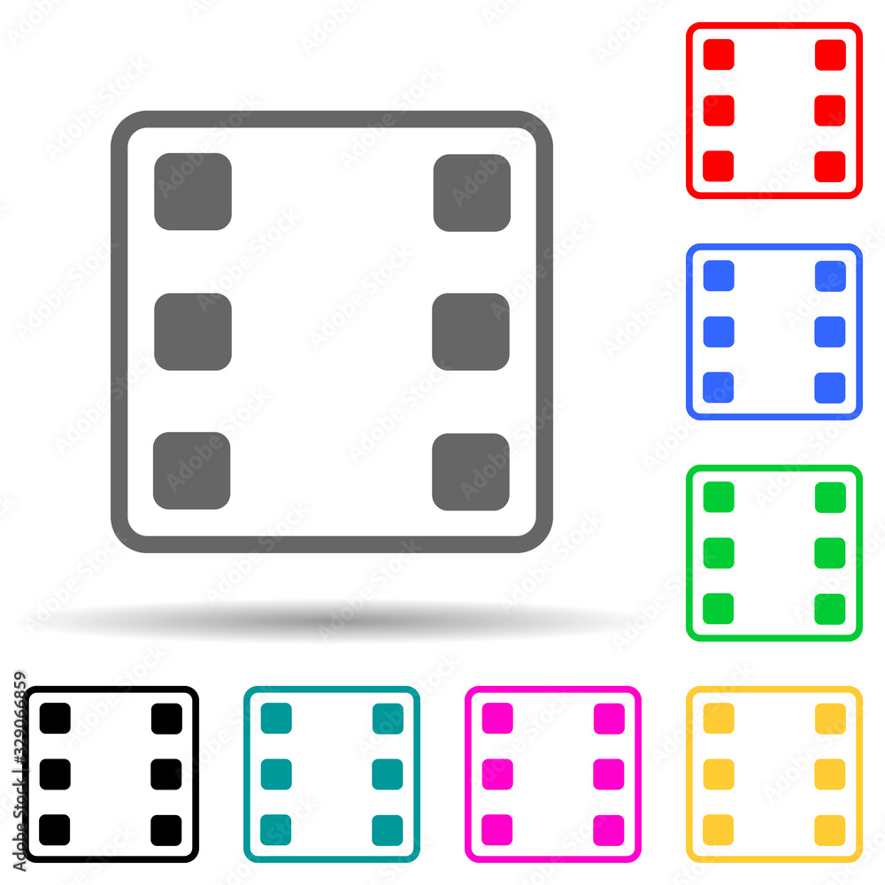 playing dons six multi color style icon. Simple thin line, outline vector of web icons for ui and ux, website or mobile application playing dons six multi color style icon. Simple thin line, outline vector of web icons for ui and ux, website or mobile application