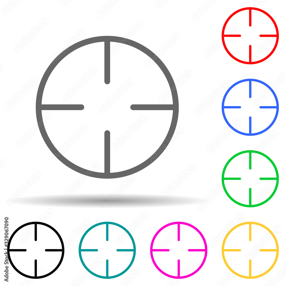 aim multi color style icon. Simple thin line, outline vector of web icons for ui and ux, website or mobile application aim multi color style icon. Simple thin line, outline vector of web icons for ui and ux, website or mobile application