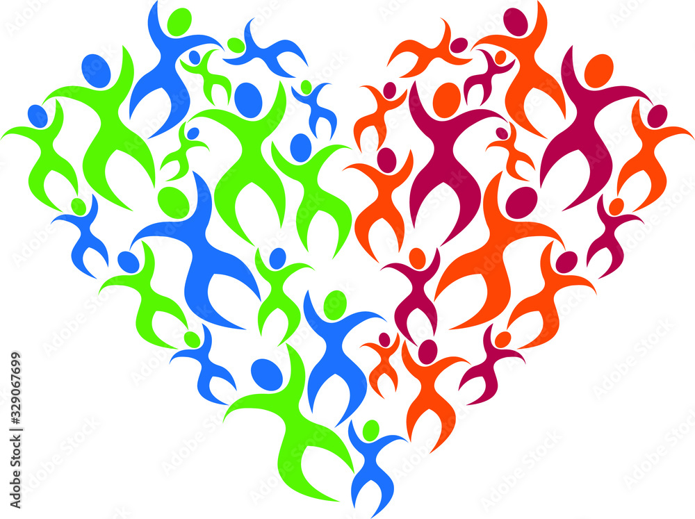 Fototapeta premium love shape peoples