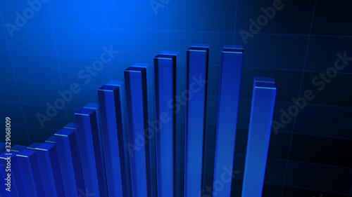 Business Economy Data Graph Chart Bar Growth Success 3D illustration background