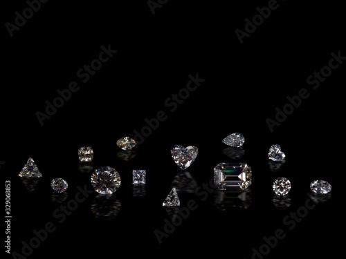 Fototapeta Naklejka Na Ścianę i Meble -  Luxury diamonds on black backgrounds
