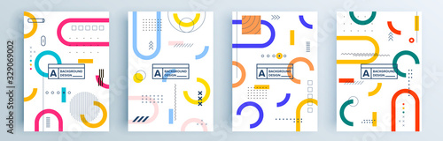 Modern abstract covers set, minimal covers design. Colorful geometric background, vector illustration.